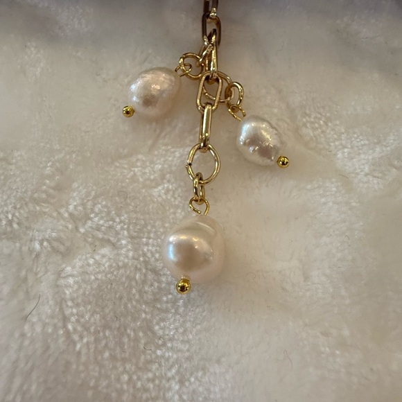 Aqua Balloon Dog Tassel Keychain with Faux Pearls & Gold Hardware –One of A Kind - Picture 5 of 9